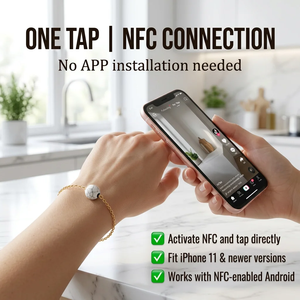 NFC Smart Beads with ICODE SLIX Chip Rewritable URL WiFi for DIY Jewelry Tag Digital Business Card Social Media Link Smart Home