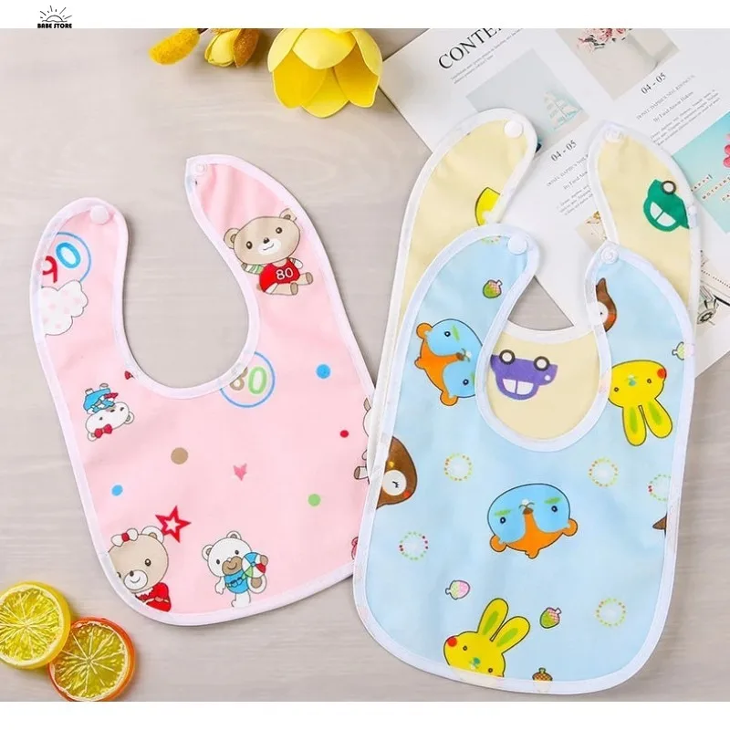 1 Pcs Inant 0-3 Years Old Crystal Velvet U-shaped Waterproof Snap Lip Towel Infant Eating Bibs Burp Cloths for Kids Baby Stuff