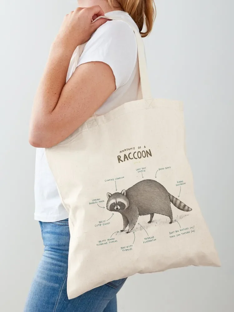 Anatomy of a Raccoon Tote Bag Canvas bag Cloth bag Big women