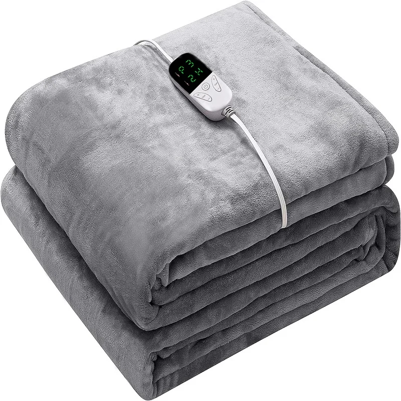 Flannel Electric Blanket Heat Throw Blanket  6 Gear Temperature Adjustment 5 Gear Timing AutomaticShut-off