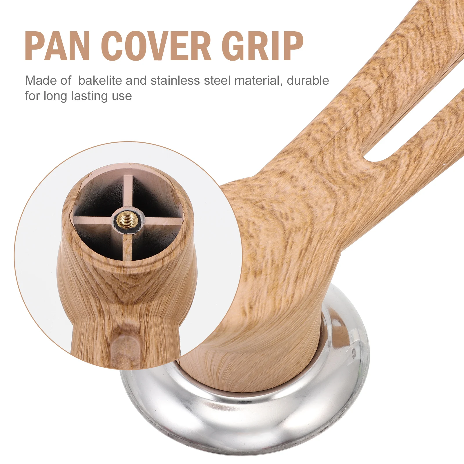 

2 Pcs Cooking Utensils Lid Handle Handles Cookware Stainless Steel Replacement Pot