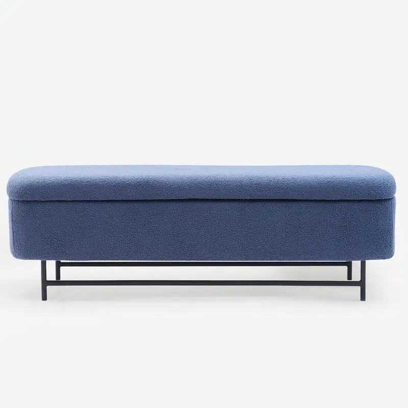 مقعد داخلي باللون الأزرق الداكن لغرفة المعيشة أو غرفة النوم أو نهاية السرير أو مقاعد أثاث المدخل