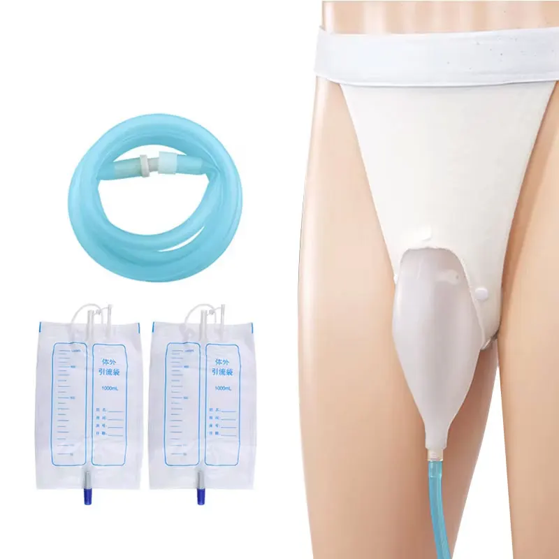 1000ml Reusable Urine Bag Urine Collection Catheter Silicone Incontinence Urinal Pee Holder Comfortable for Bedridden Patient
