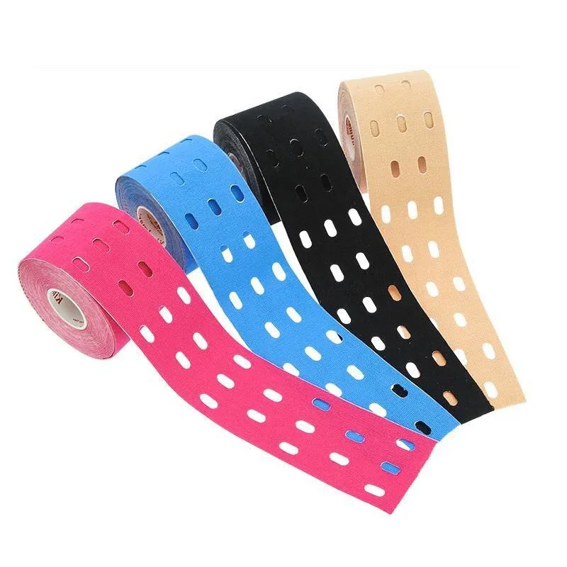 5cm Perforated Kinesiology Elastic Adhesive Tape Cotton Muscle Protection Athletes Breathable Gym Sports Glue Knee Protector