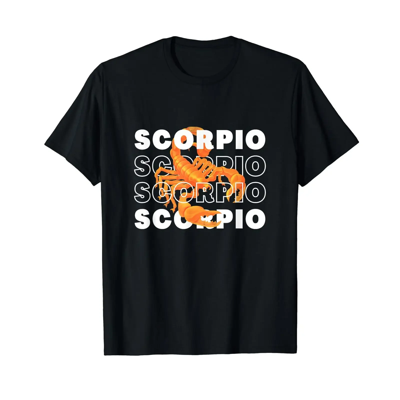 Camiseta Vintage Skorpion Sternzeichen com Estampa Divertida de Horóscopo Astrológico, Estilo Lavado, Moda Masculina Elegante e Respirável, Roupas de Designer