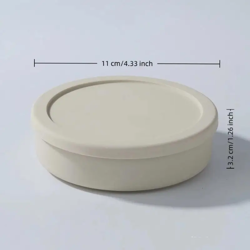 Circular Beef Patty Silicone Lunch Box Microwave Heated Silicone Fresh-Keeping Box, Snack Salad Bento Box