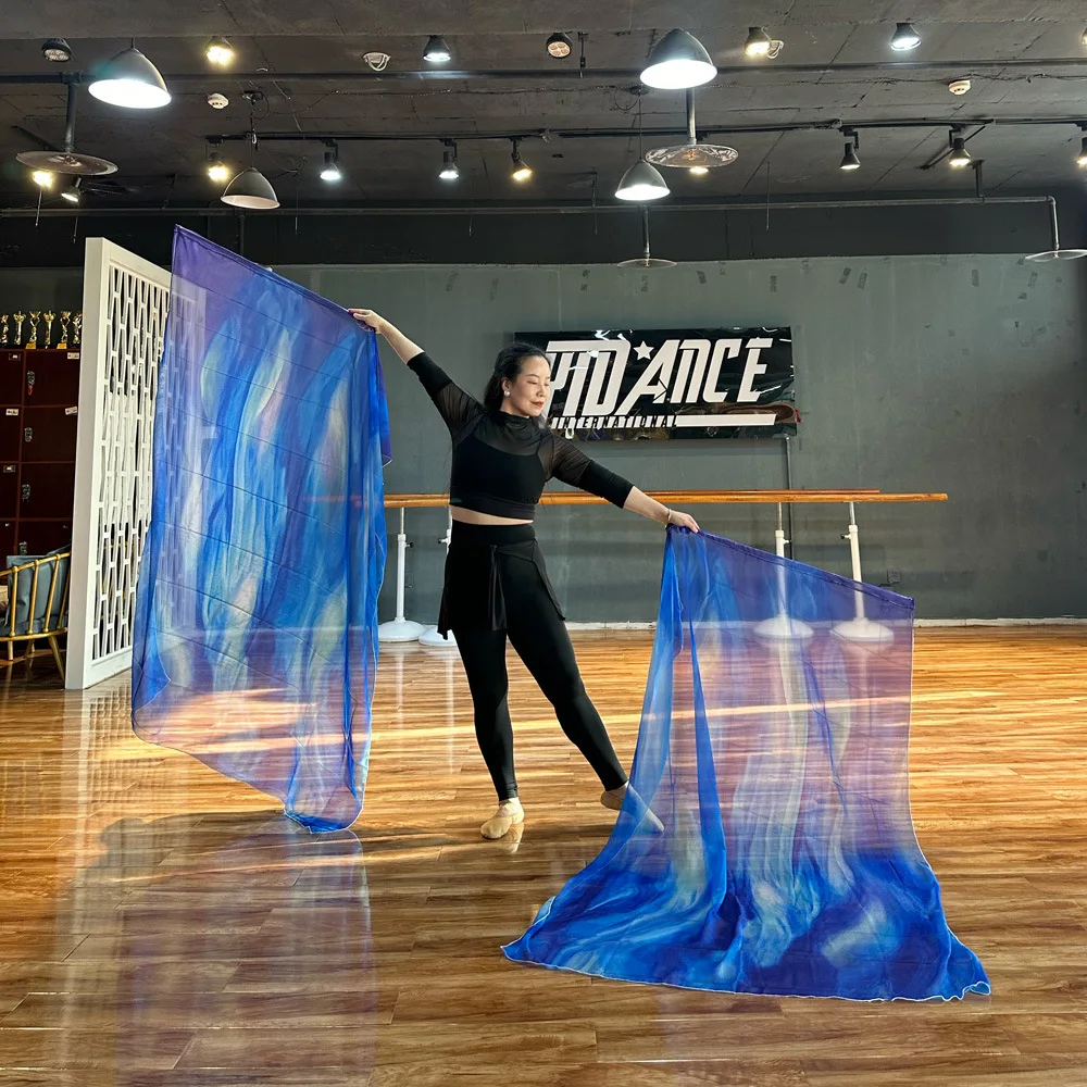 Acessórios de dança do ventre bandeira bandeiras de poliéster bandeira de louvor gradiente cor decoração para desempenho de palco adulto