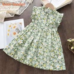 Bear Leader Girls abiti Casual 2022 New Summer Kids Baby Flowers Print Costumes Floral Party Birthday Princess Vestidos 2-6Y