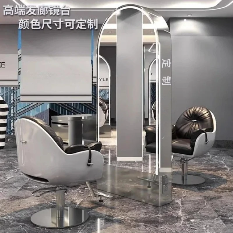 Internet celebrity barber shop mirror stand hair salon special single and double-sided floor  hairdresser