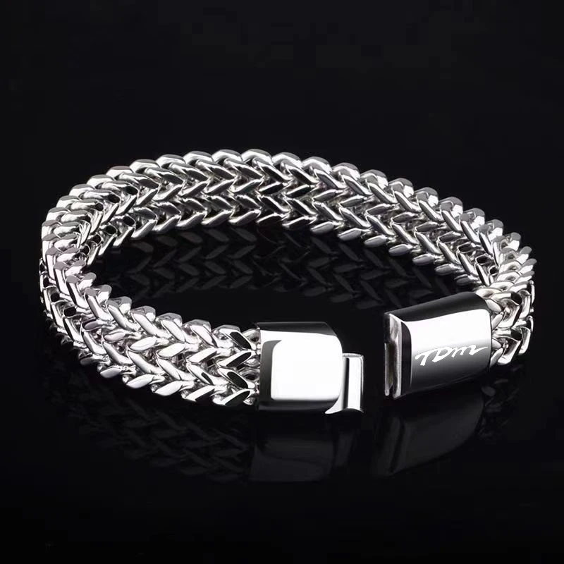 For Yamaha TDM 850 4tx 900 TDM850 TDM900 Motorcycle Trendy Classic Chain Men Stainless Steel Width Chain