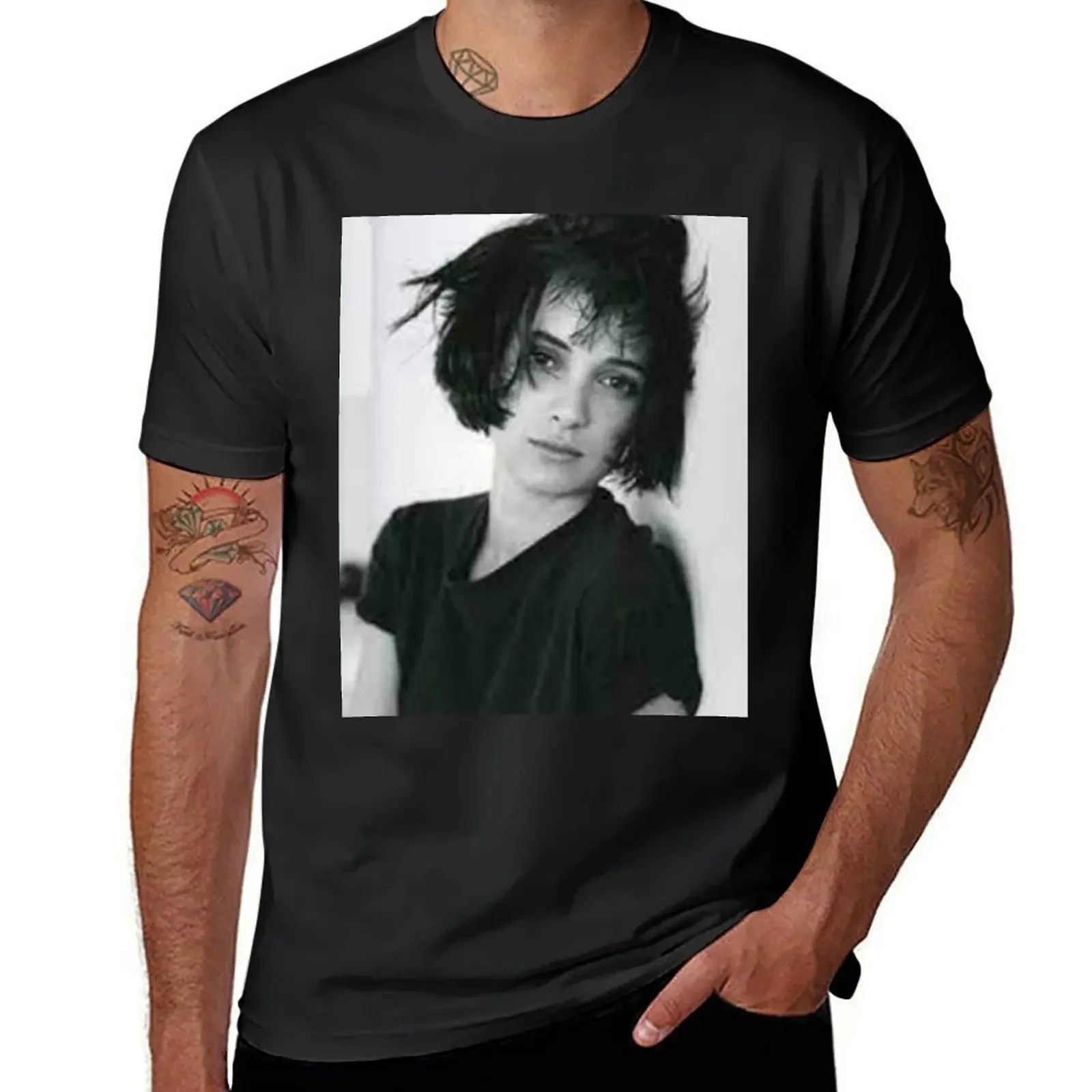 Winona Ryder - Poster T-Shirt vintage clothes summer top blanks plus size men clothing