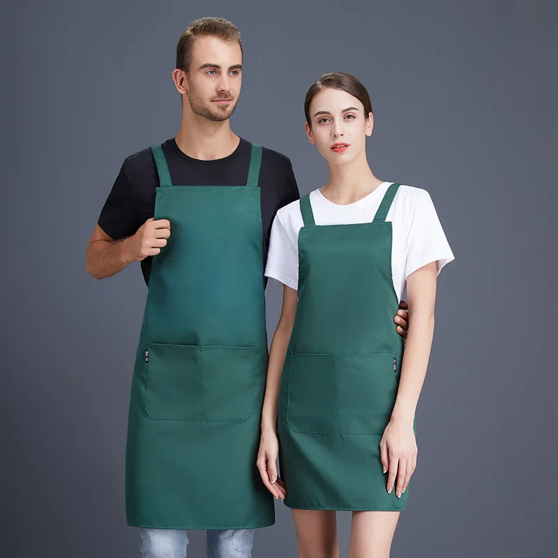 C842 Advertisement Apron Waterproof and Oil-proof Household Fashion Kitchen Milk Tea Aprons Painting Aprons Manicure Wear