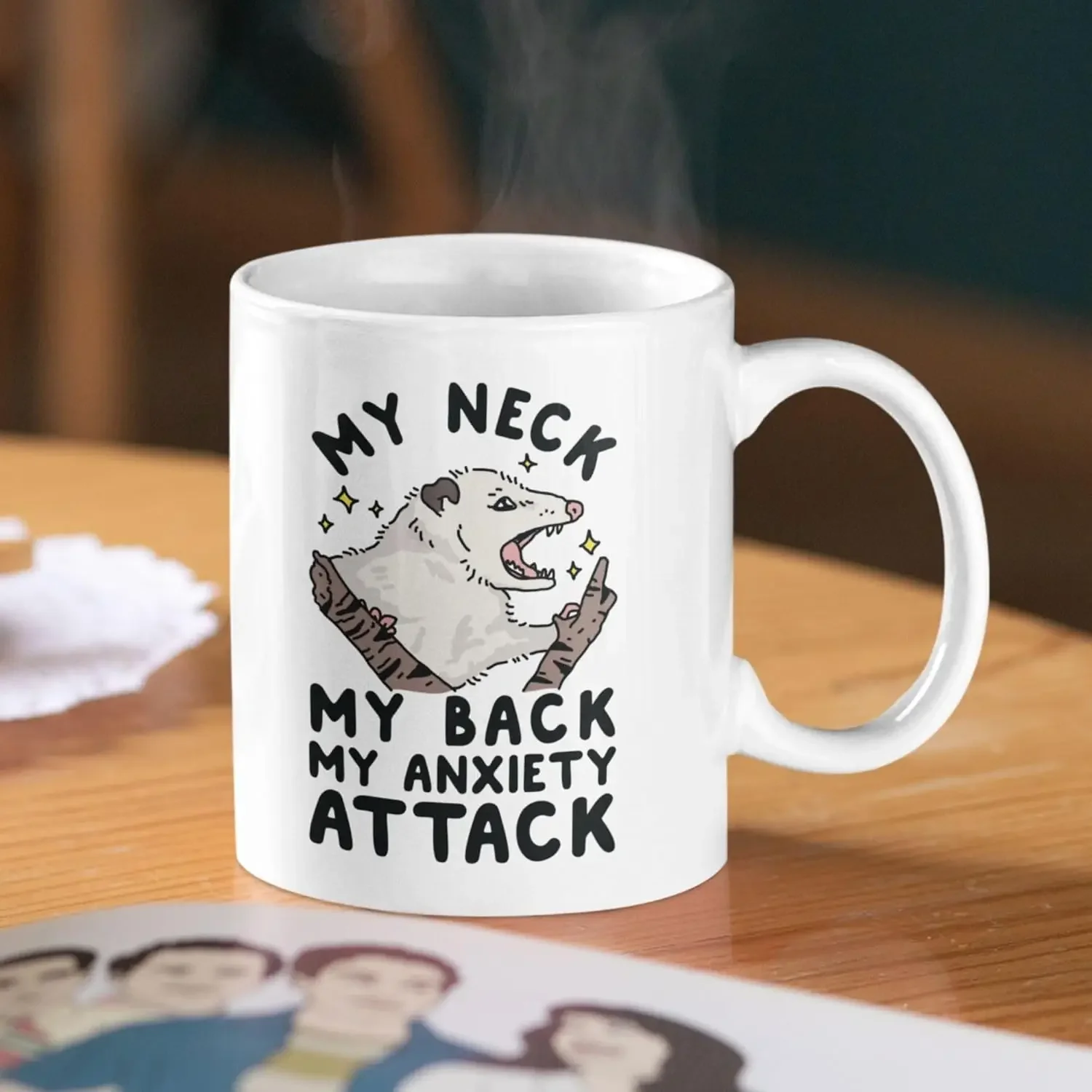 Home daily drinking cup,11 ounces white printed ceramic coffee mug, holiday funny for family, couples and friends, the best gift