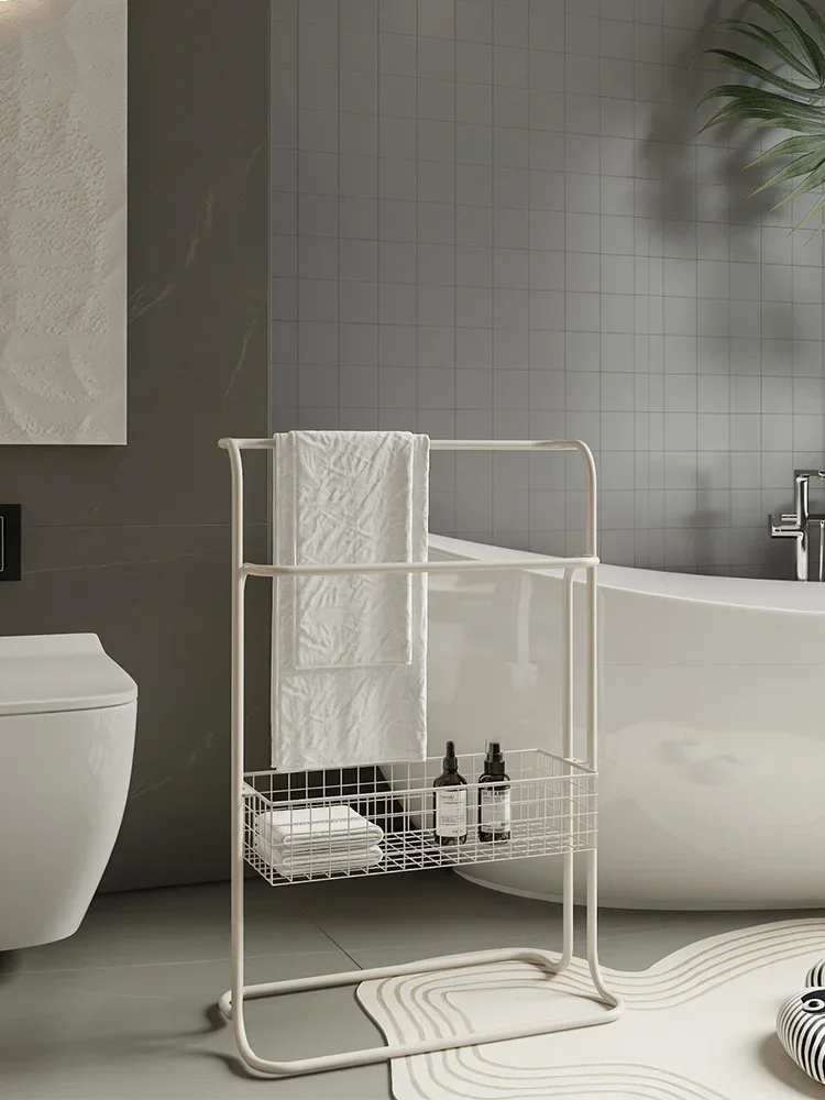 Nordic minimalist household bathroom, towel, non-punching floor towel , storage , toilet