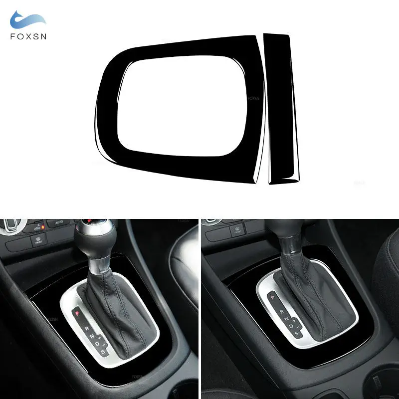 Cornice Decorativa in PVC Morbido Nero Lucido per Pannello Centrale Interno del Cambio Auto per Audi Q3 8U 2013-2018