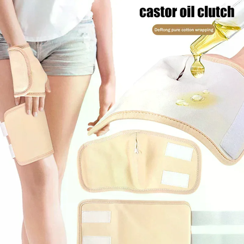 

Многоразовый пакет с касторовым маслом и регулируемым эластичным ремешком, дышащие компрессионные подушечки для рук, ног и ног, уход за телом, обертка с касторовым маслом, унисекс