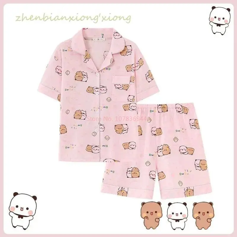 Panda Bubu And Yier Pajamas Panda Pattern Bubu And Dudu Summer Couple Pajamas Short Sleeved Home Clothes Couple Pajamas - view 5