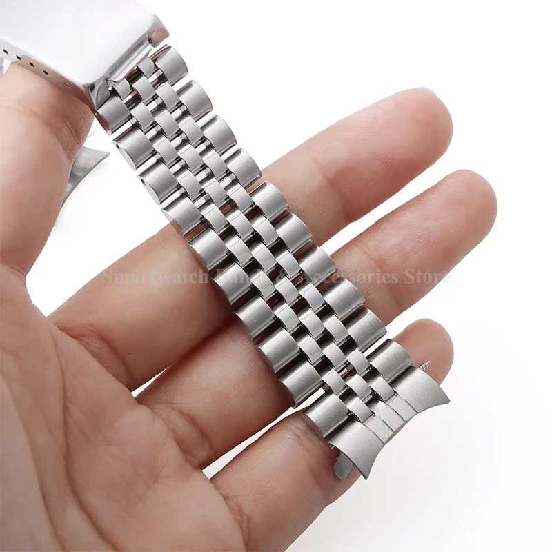 18 مللي متر 19 مللي متر 20 مللي متر 21 مللي متر حزام الفولاذ المقاوم للصدأ ل Seiko ل رولكس ل اليوبيل منحني نهاية سوار الصلبة للطي مشبك اكسسوارات
