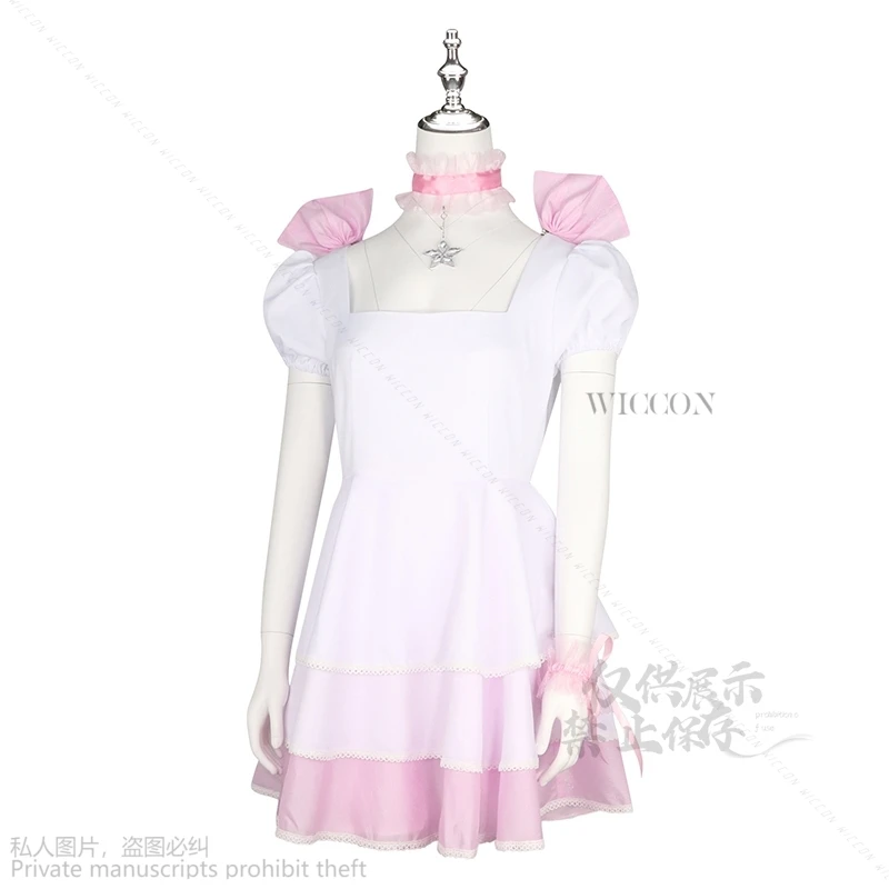 Anime Cardcaptor Sakura Cosplay Costume pour femme, KinomPain Sakura, perruque, rose, robe blanche, Lolita, Kawaii Kawaii, fête trempée