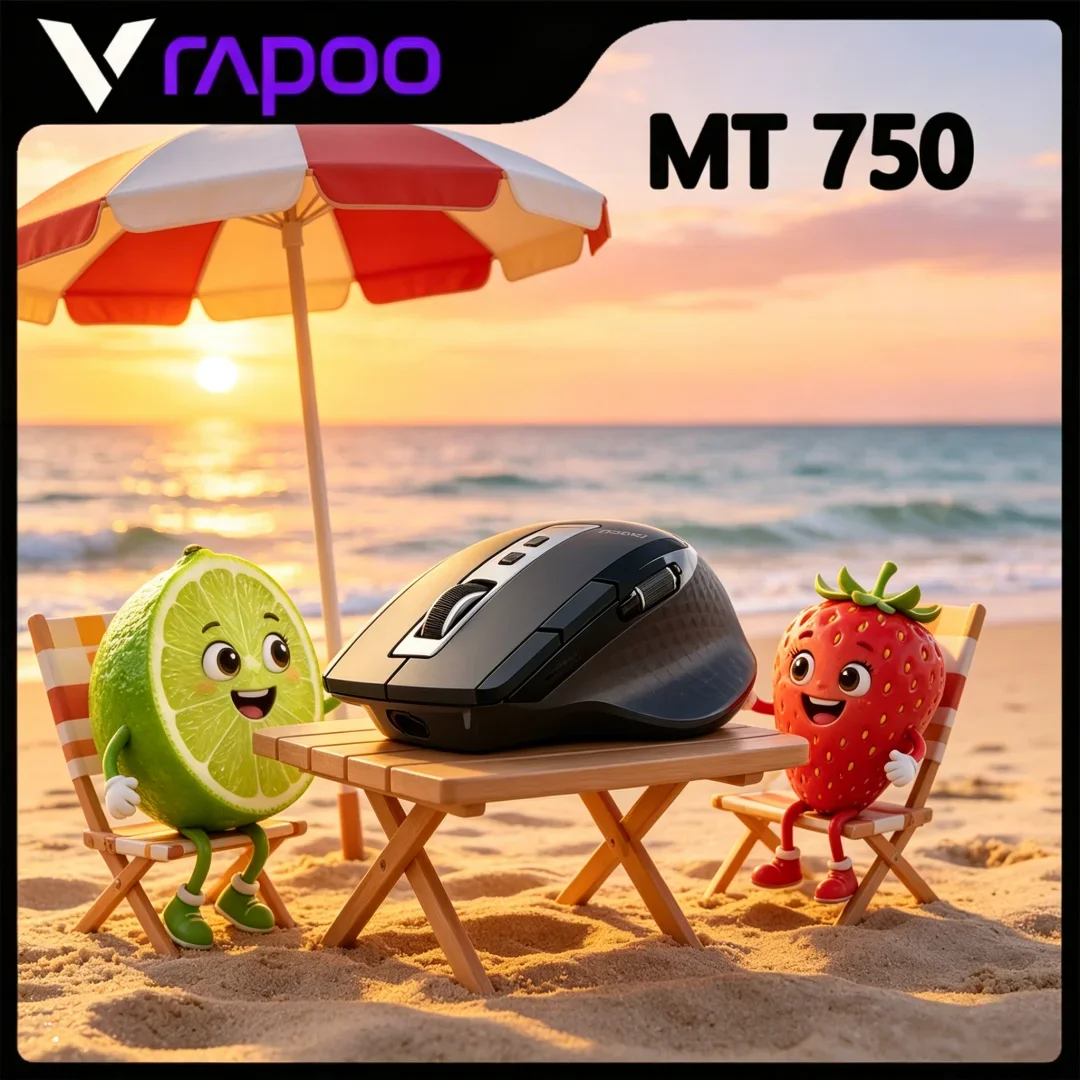 Exoteric RAPOO MT750 Wireless Bluetooth Mouse, Durable Rechargeable Laser Premium Gaming Office Ergonomic Large Hand Mouse