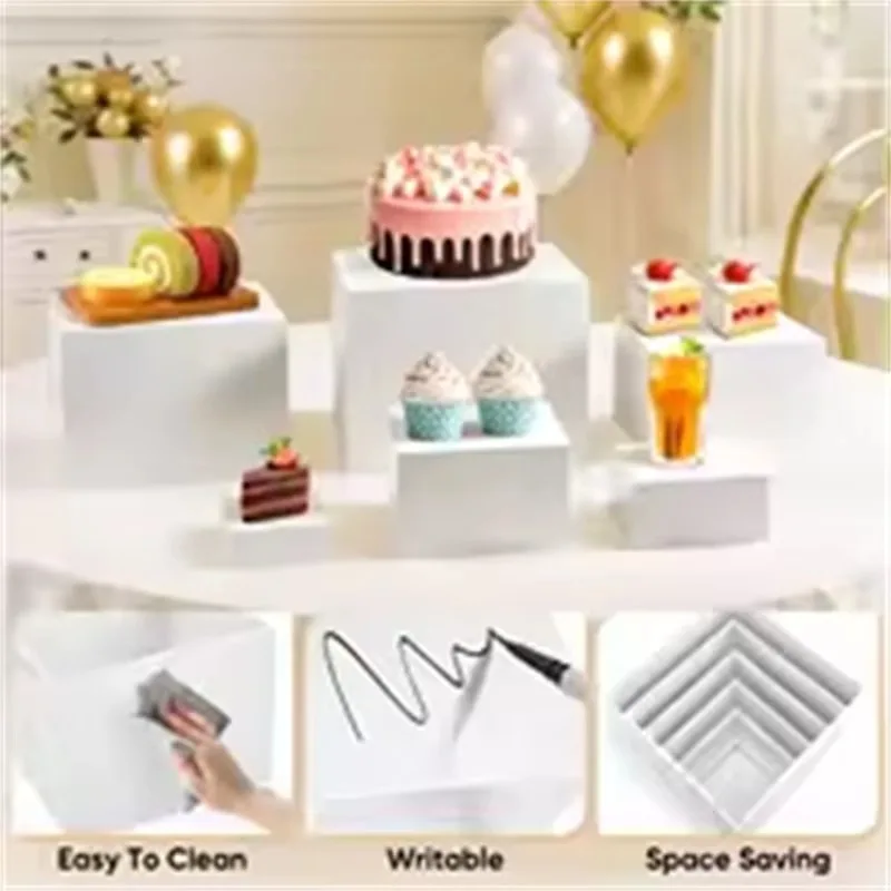 Juego de 6 piezas de soportes acrílicos para buffet, mesa  postres, soportes apilables  cupcakes, suministros para fiestas