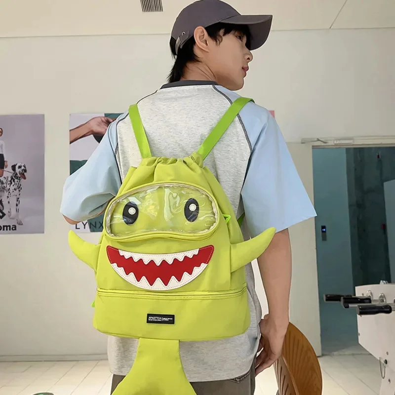 Shark Backpack Wet Dry Swimming Bag Portable Sports Travel School Backpack for Kids Boys Girls Cute Shark Bookbag