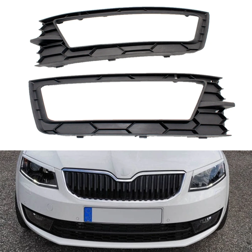 

Front Bumper Fog Light Lamp Lower Grille Cover For Skoda Octavia 5E MK3 A7 Sedan Combi 2013 2014 2015 2016 2017 Car-styling