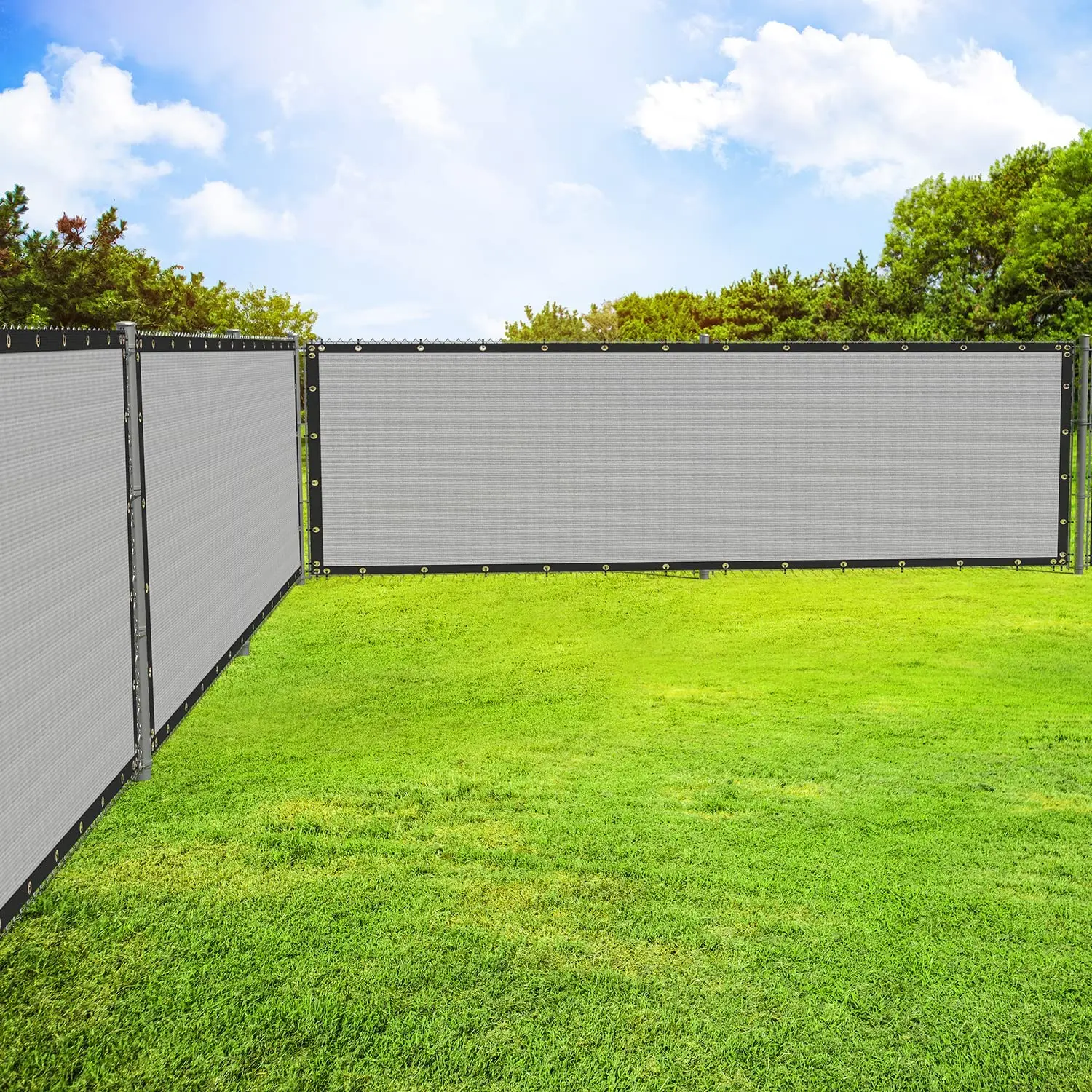 Gray Fence Privacy Screen Windscreen- Heavy Duty Fencing Mesh Shade Net Cover for Wall Garden Yard Backyard- Zip Ties Include