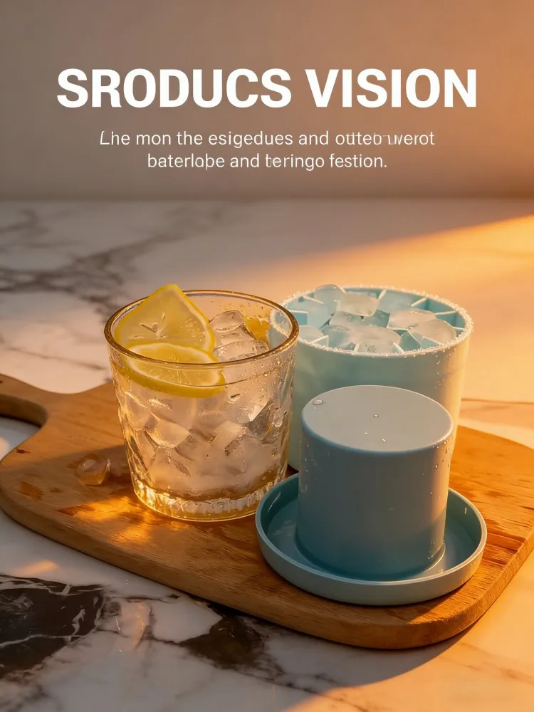 

Portable Ice Cube Tray Easy Release Flexible Silicone Ice Mold with Lid Stackable for Freezer Cocktail Whiskey Drink Home Bar