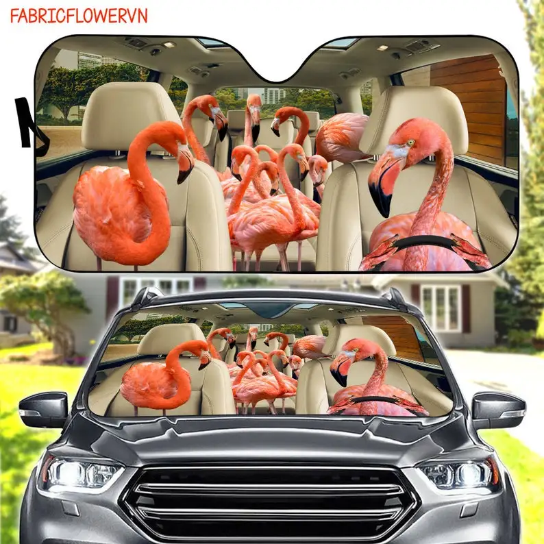 

Flamingo Car Sunshade, Flamingo Car Decoration, Flamingo Windshield, Flamingo Lovers Gift, Animal Car Sunshade, Gift For Mom, Gi