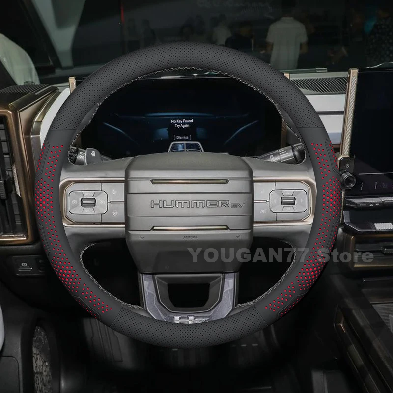 

Leather Car Steering Wheel Cover For GMC HUMMER EV 2025 2024 Auto Steering Wheel GMC HUMMER EV Accessories