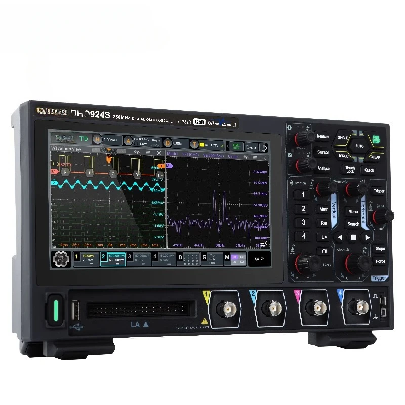 Portable Digital Oscilloscope DHO914/924S High Resolution 12bit Quad Channel 250M