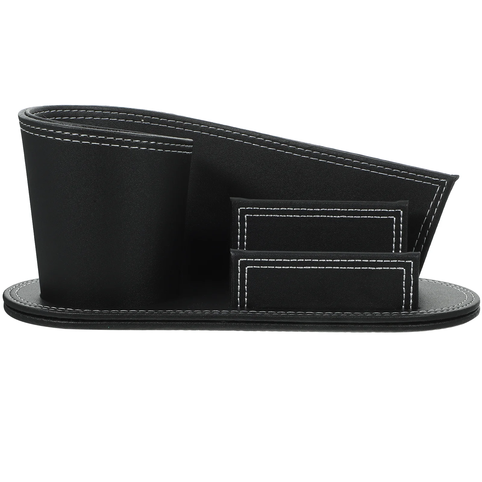 

Office Desk Organizer Pen Cup Holder Vintage Stationary Pu Business Stand