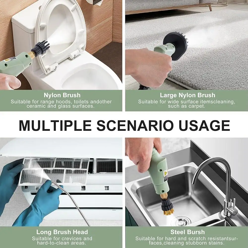 휴대용 스팀 청소기 고압 기선 2500W 빠른 열 15s 터치 컨트롤 6 레벨 9 액세서리 홈 청소 도구