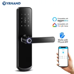 Yrhand Electronic Lock Waterproof Biometric Fingerprint Door Locks Bluetooth Digital Keypad Door Lock TTlock App Smart Lock