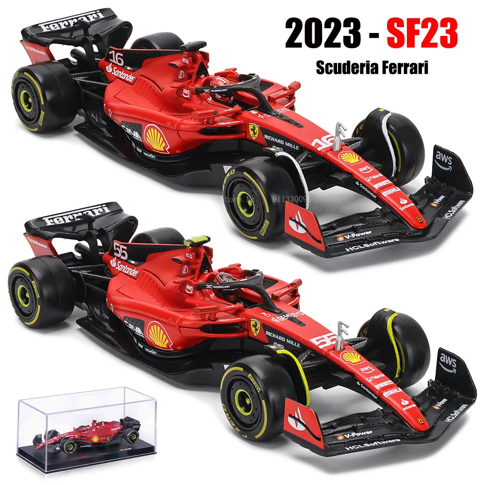 Bburago 1:43 F1 2023 16# Charles Leclerc Scuderia Ferrari SF23 #55 Carlos Sainz Alloy Car Die Cast Car Model Toy Collection Gift