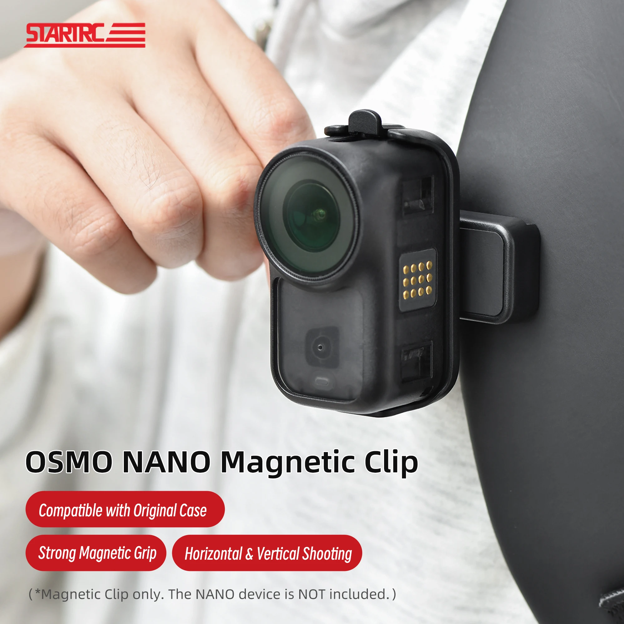 Support de clip magnétique pour sac à dos, pour DJI OSMO NANO, clip anti-secousse à dégagement rapide, compatible avec les étuis de protection originaux DJI