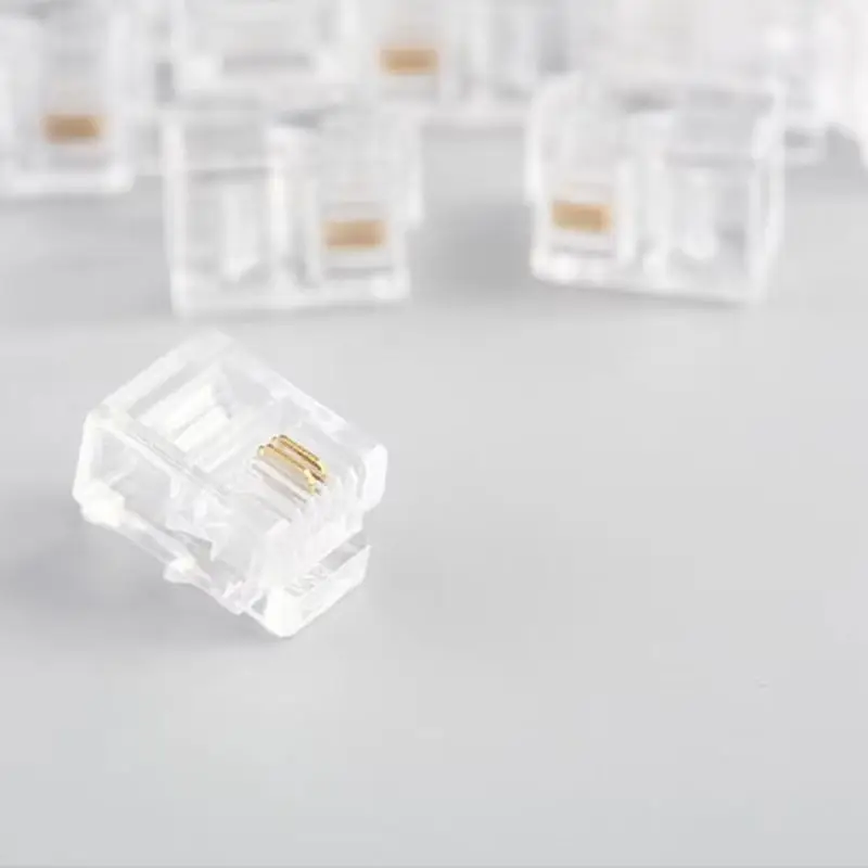 10PCS 6P6C 6P4C 6P2C Crystal Head Modular Plugs for RJ25 RJ14 RJ11 Jack Phone Cables