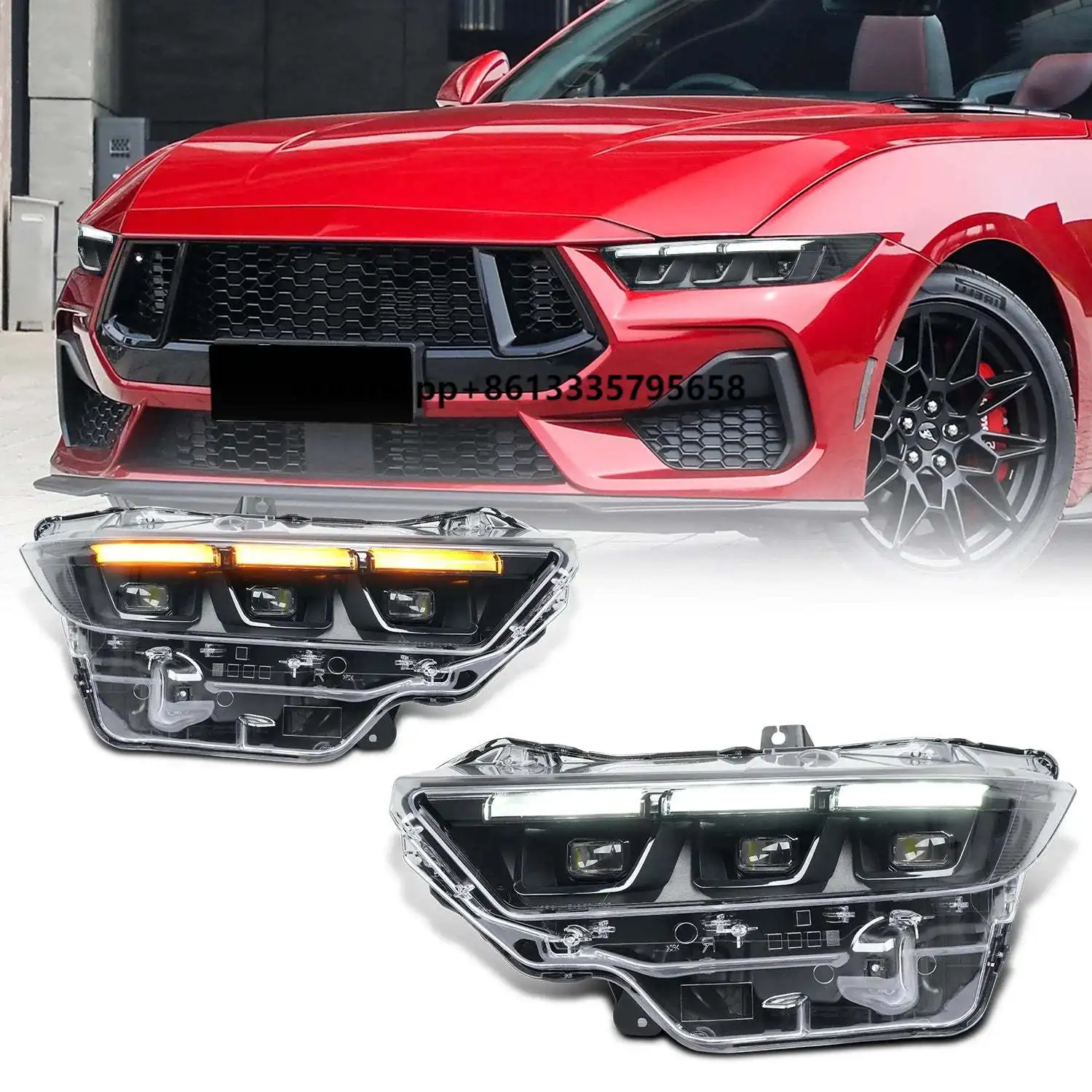

TT-ABC IP67 LED Headlights for Ford Mustang 2024-2025 Start up Animation DRL Car Front Lamps Assembly Accessories