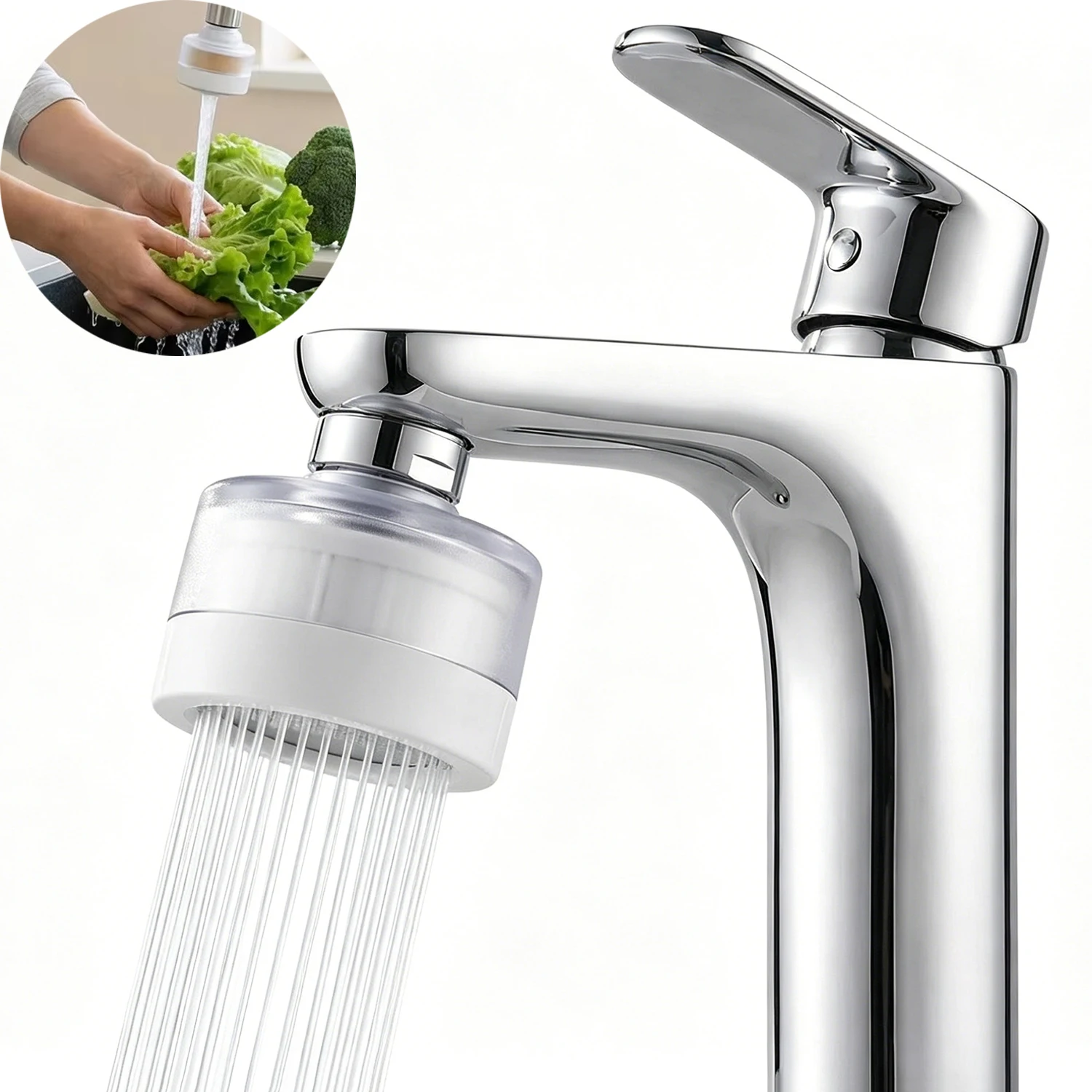 Faucet Tap Water Filter Aerator Anti-Splash Nozzle Purifier PP ACF VC Remove Chlorine Impurities for Kitchen Bathroom Sink