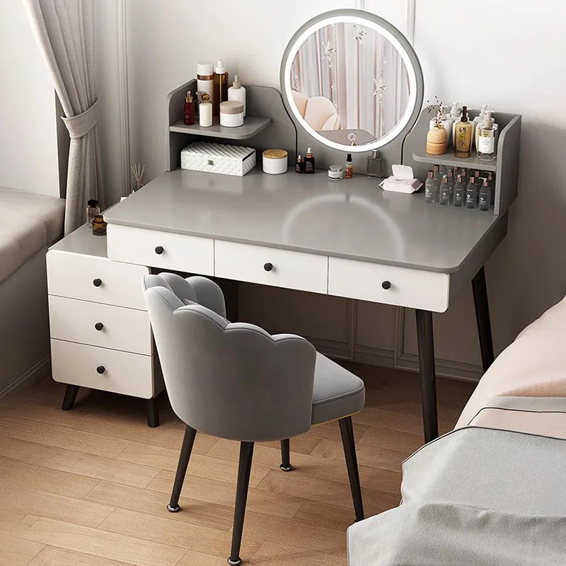 

Nordic Luxury Vanity Table Grey Classic European Trendy Vanity Table Simple Fashion Coiffeuse De Chambre Home Furniture