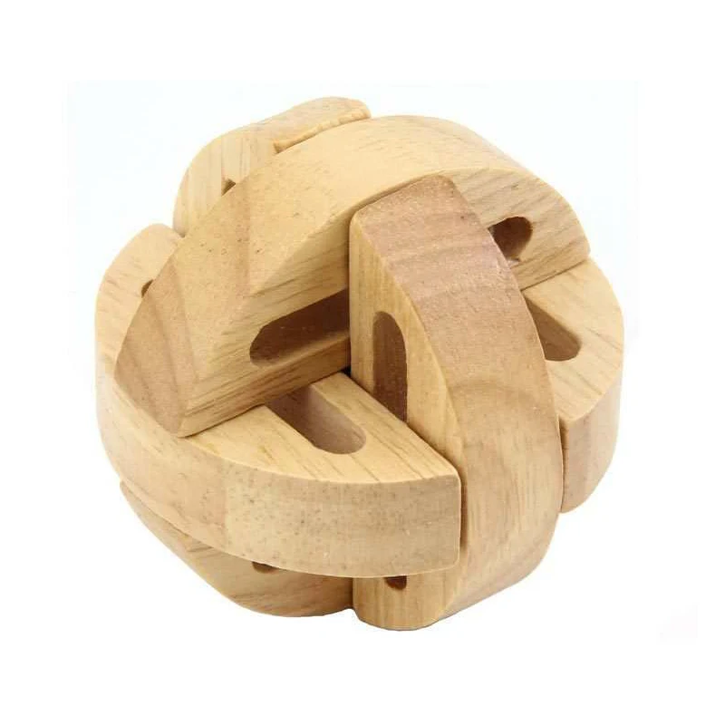 Palla magica Rompicapo in legno Puzzle Sblocco Giocattoli Assemblaggio e smarrimento Giochi mentali per bambini Adulti Sfida di test IQ
