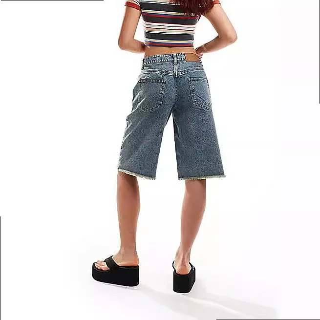 TUME Jeans Women Loose Casual Denim Pants Mid Calf Capri Trousers Spring Summer Denim Jeans
