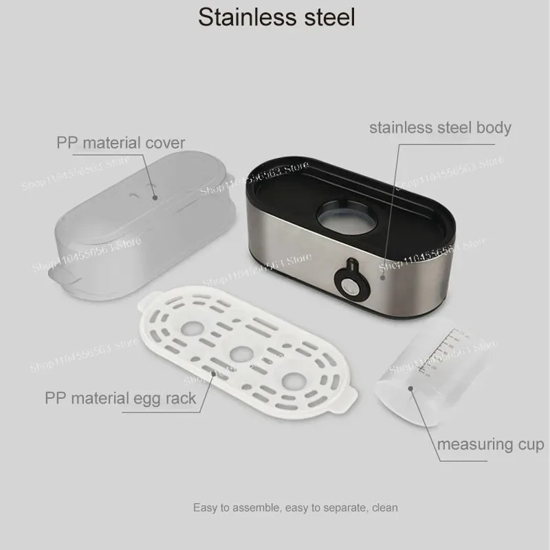 220V Electric 3-Egg Steamer - Multi-Function Breakfast Machine for Soft/Hard Boiled Eggs