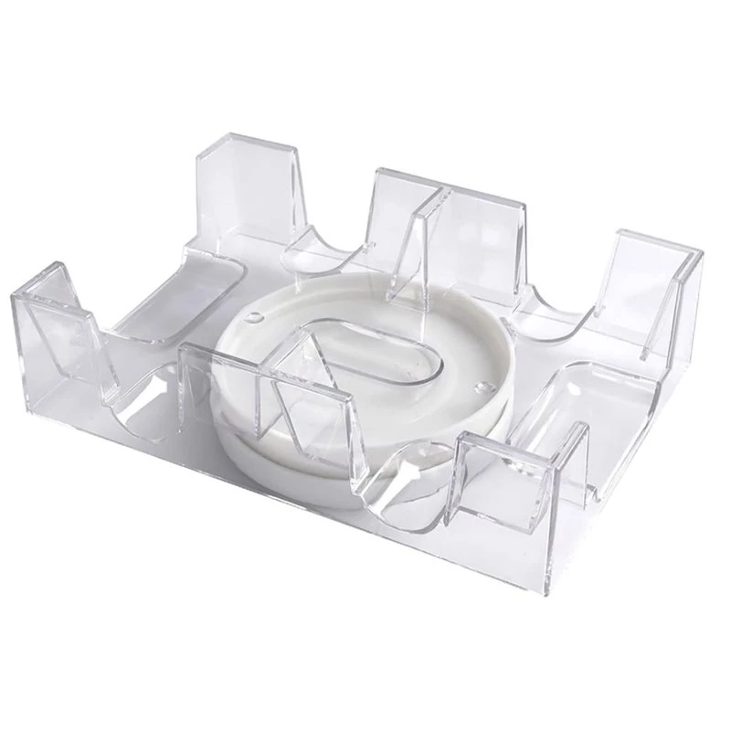 T22C Canasta Card Tray 2-Decks, 360° Rotating, Swivel Holder, Smooth Operation For Hand& Foot, Rummy Games