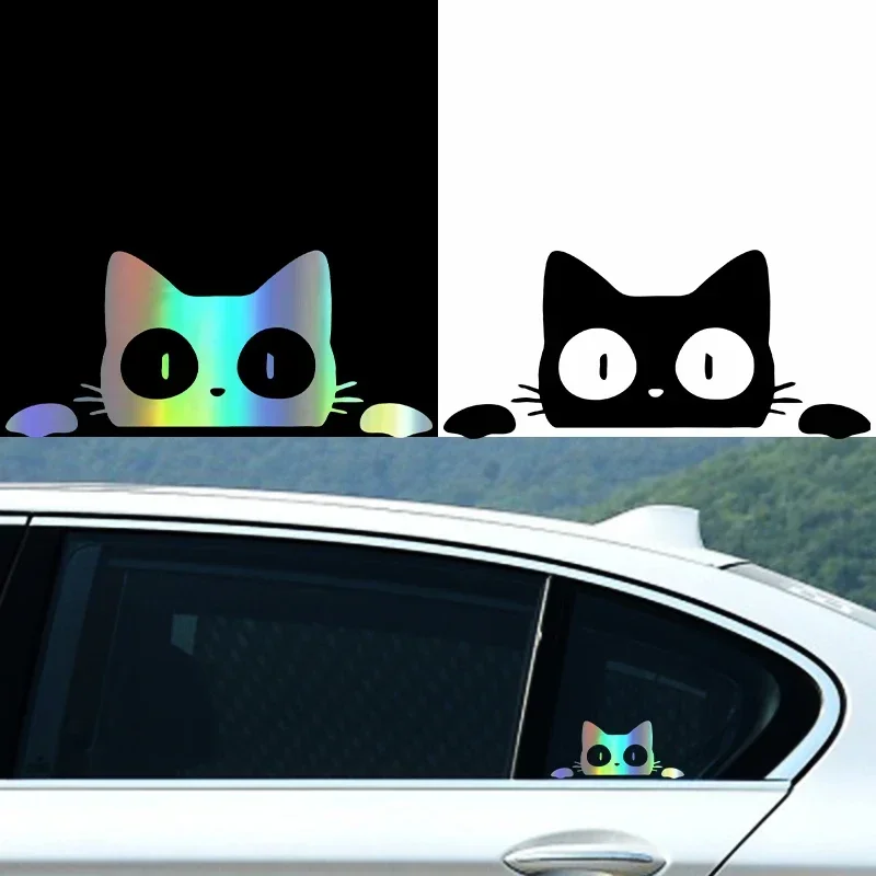 15*6.6CM Cute Universal Surprise Cat Peeking Sticker Funny Vinyl Decal Car StylingDecoration Accessories