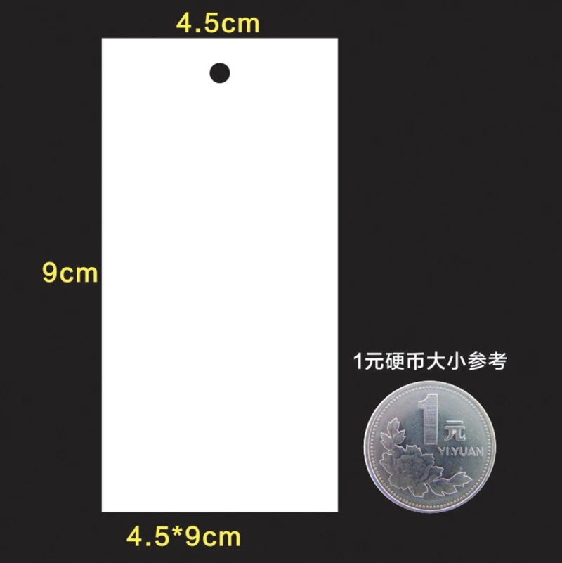 50pc White Blank Writable Cardstock Paper Price Tag Hang Label For Small Business Packaging Jewelry Retail Display Gift Wrapping