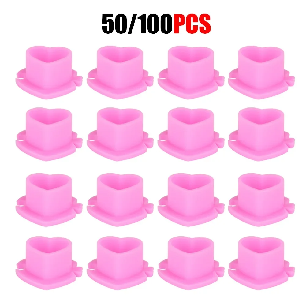 

50/100 шт. пластиковые одноразовые чашки с чернилами для микроблейдинга, пигмент для перманентного макияжа, прозрачный держатель, крышка-контейнер, аксессуары для татуировок