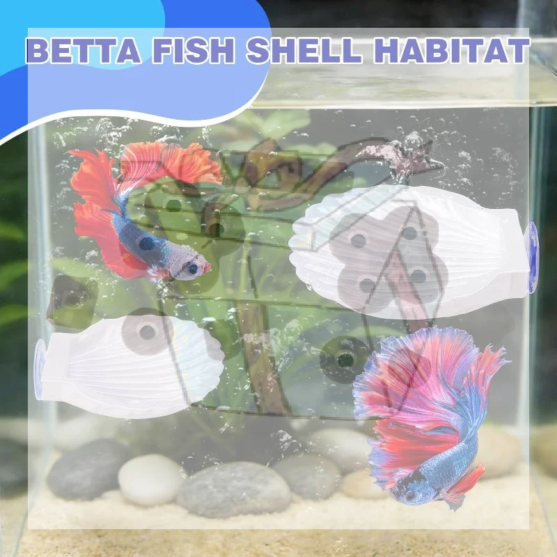 【CC】Shell Shaped Betta Fish Spawning Rest Platform With Strong Suction Cup Smooth Surface For Home Aquarium Decor