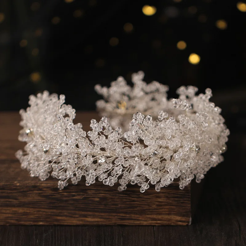 Silver Crystal Hair Accessories For Elegant Girls Bride Wedding Bridal Luxury Headbands Pageant Prom Headpieces Gift